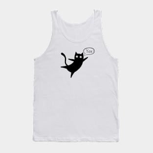 Black Cat Says yes Tank Top